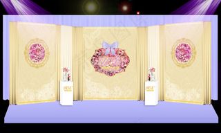 浅紫色 迎宾区 效果图