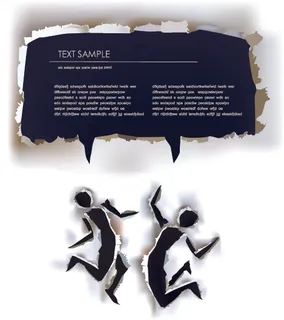 创意撕裂对话框矢量素材1