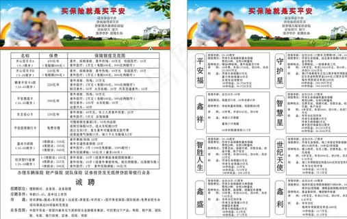 中国平安宣传单图片