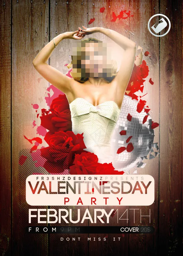 情人节海报(1276X1783(DPI:300))psd模版下载
