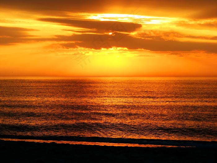 海洋落日景色图片