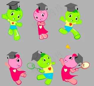 吉祥物 博士 羽毛球 快乐学习图片