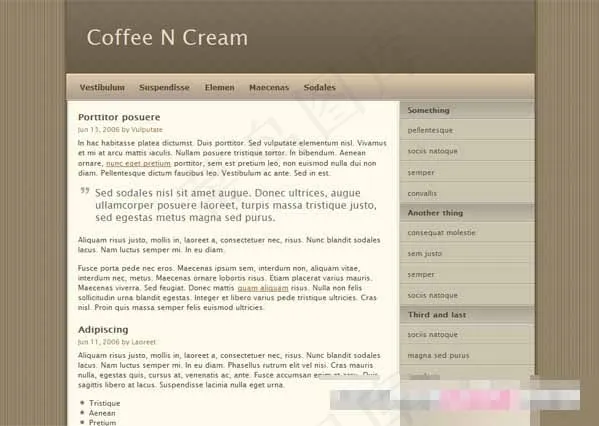 咖啡色调个人博客CSS模板