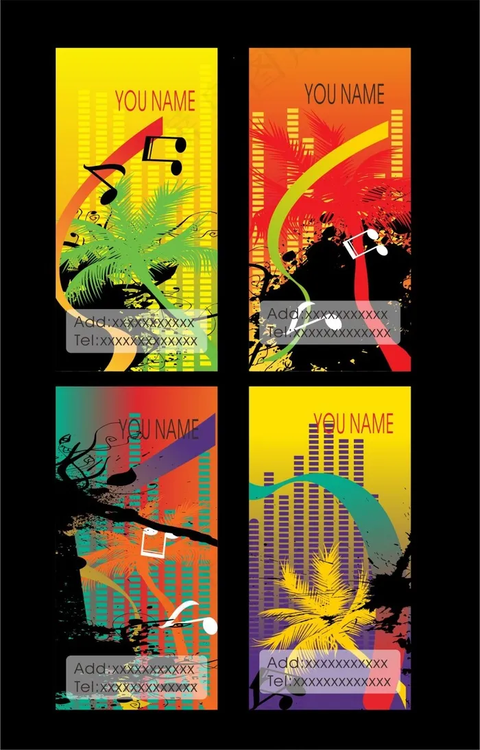 时尚夜店卡片cdr矢量模版下载