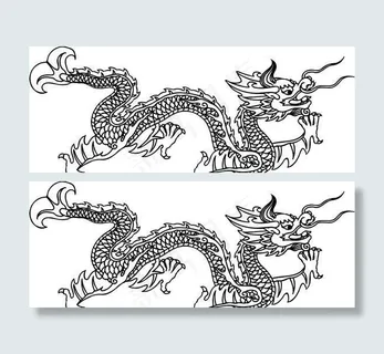 龙纹 中华传统 花纹 黑白 装饰 AI