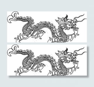 龙纹 中华传统 花纹 黑白 装饰 AI