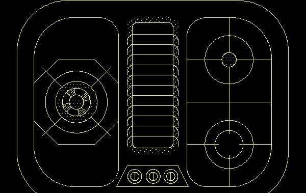 餐具炉具cad平面图块7