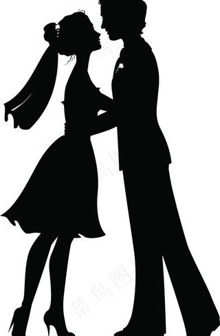 恩爱夫妻剪影图片