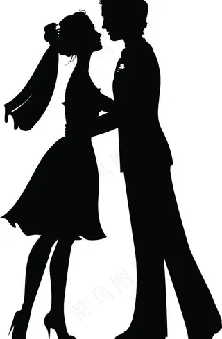 恩爱夫妻剪影图片