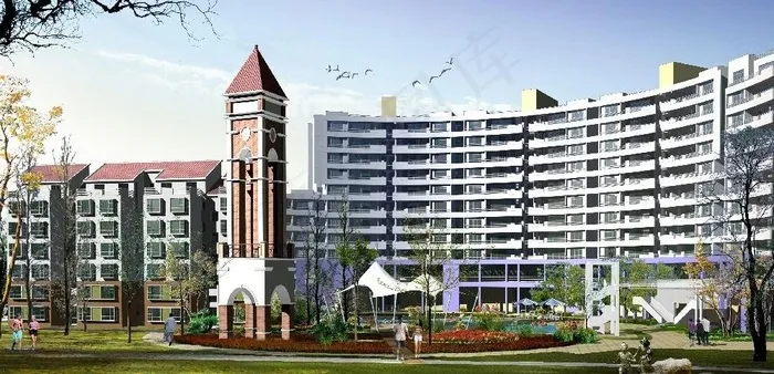 小区绿化图图片(3779X2044(DPI:72))psd模版下载