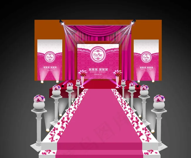 婚庆舞台效果图图片(8504X7087(DPI:72))psd模版下载