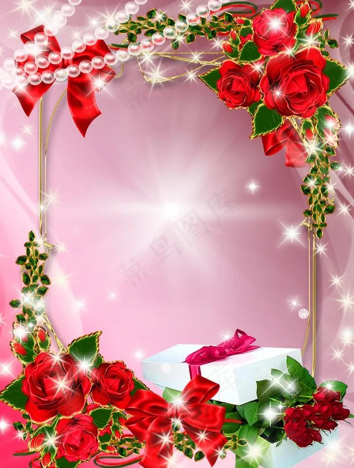 玫瑰相框图片(2500X3500(DPI:299))psd模版下载