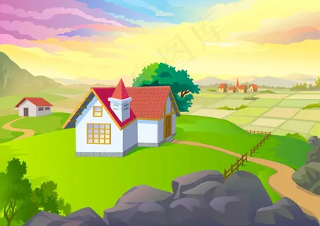 卡通自然景观05—矢量素材 卡通自然景观05—矢量素材