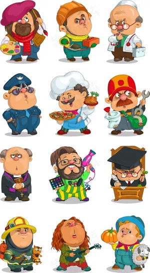 卡通职业人物