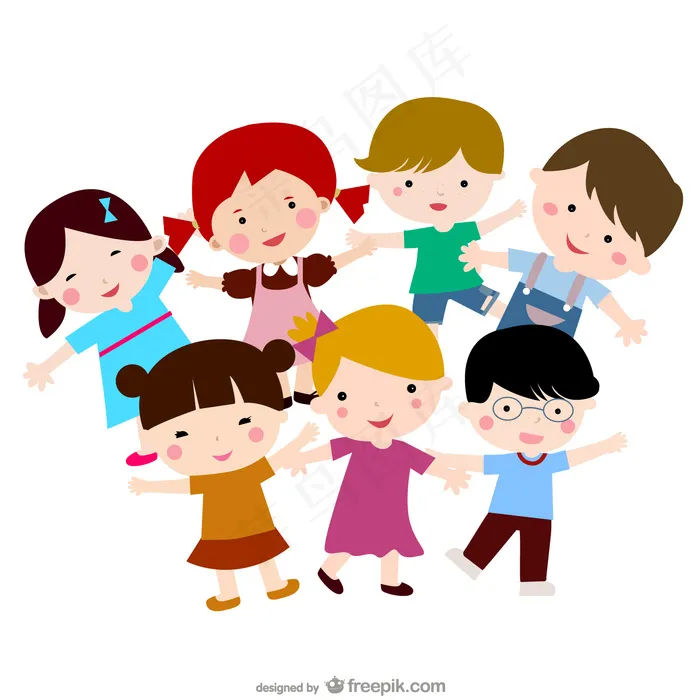 可爱卡通人物ai矢量模版下载