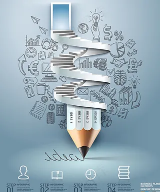 创意铅笔商务信息图图片