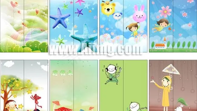 卡通移门图案集cdr矢量模版下载