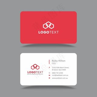 名片设计模板红色矢量素材