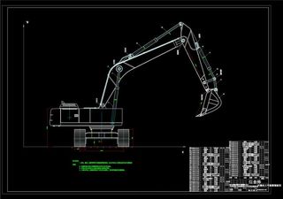 挖掘机装配图CAD机械图纸