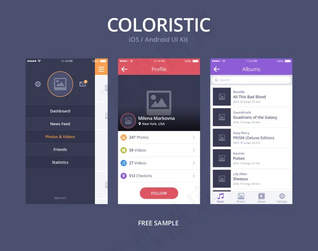漂亮手机界面PSD源文件psd模版下载