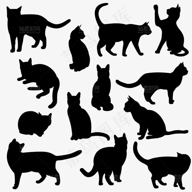动物剪影插画设计矢量素材eps,ai矢量模版下载