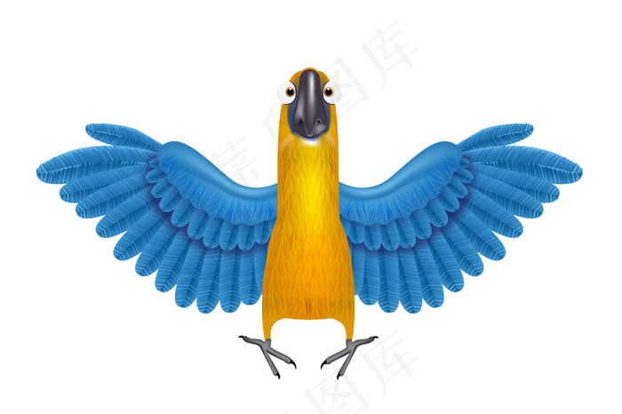 卡通金刚鹦鹉矢量素材