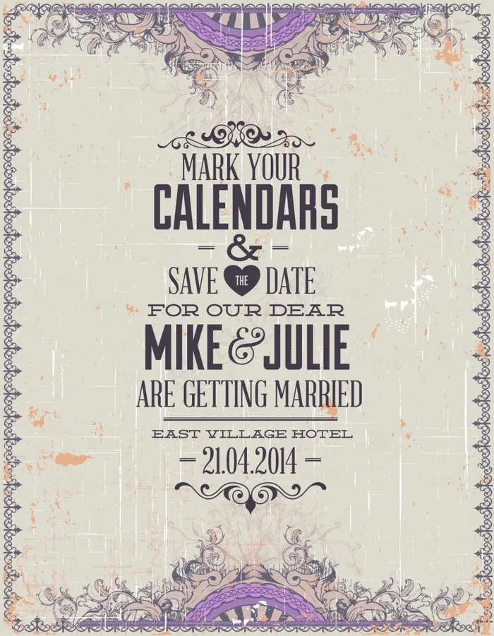 婚礼请柬封面模板矢量素材eps,ai矢量模版下载