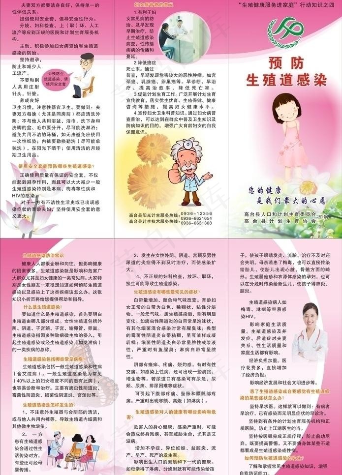 预防生殖道感染三折页图片cdr矢量模版下载