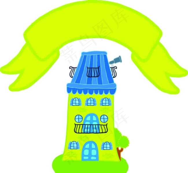 卡通建筑设计素材eps,ai矢量模版下载