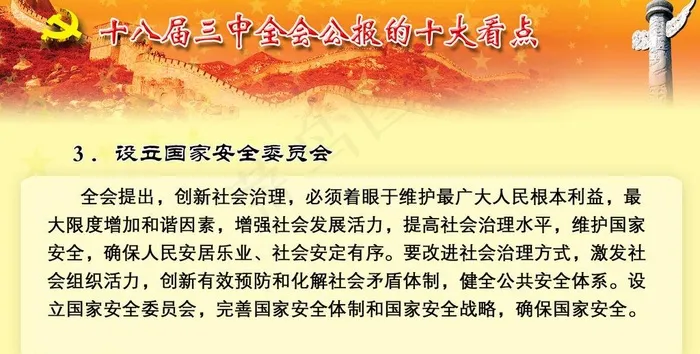 十八届三中全会海报图片psd模版下载