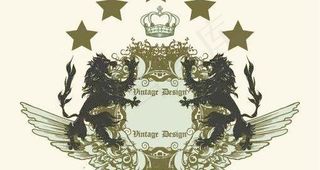 狮子、翅膀、皇冠矢量素材图片