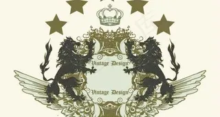 狮子、翅膀、皇冠矢量素材图片