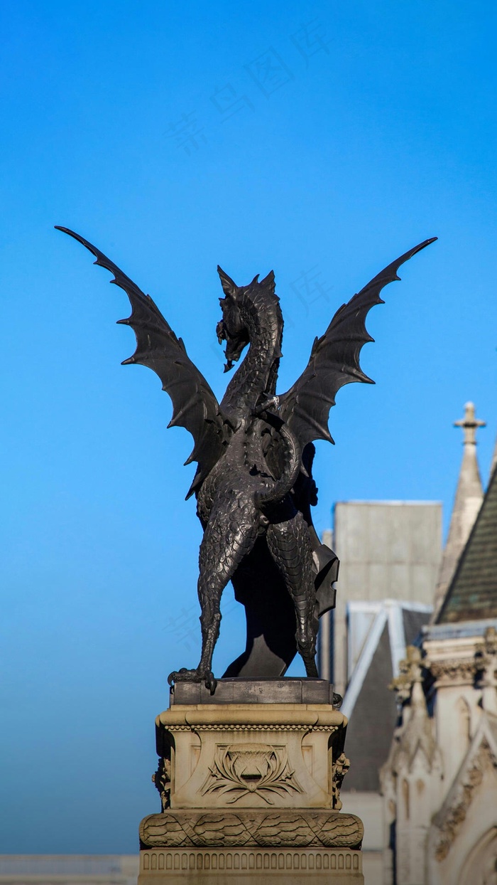 铜雕翼龙高清摄影图片