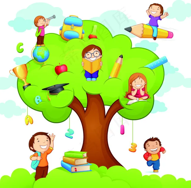 树上看书eps,ai矢量模版下载