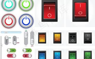 电源开关按钮设计矢量图 AI