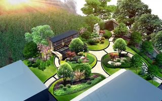 别墅庭院效果图图片