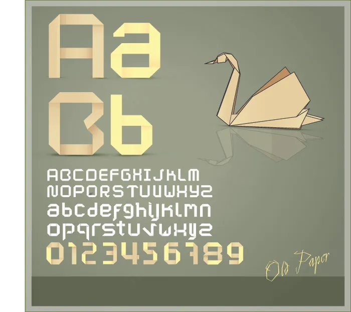 创意折纸字体设计矢量素材
