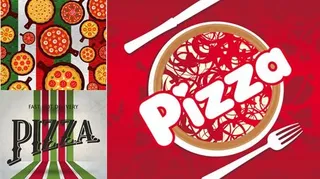 西餐批萨菜谱矢量图 AI