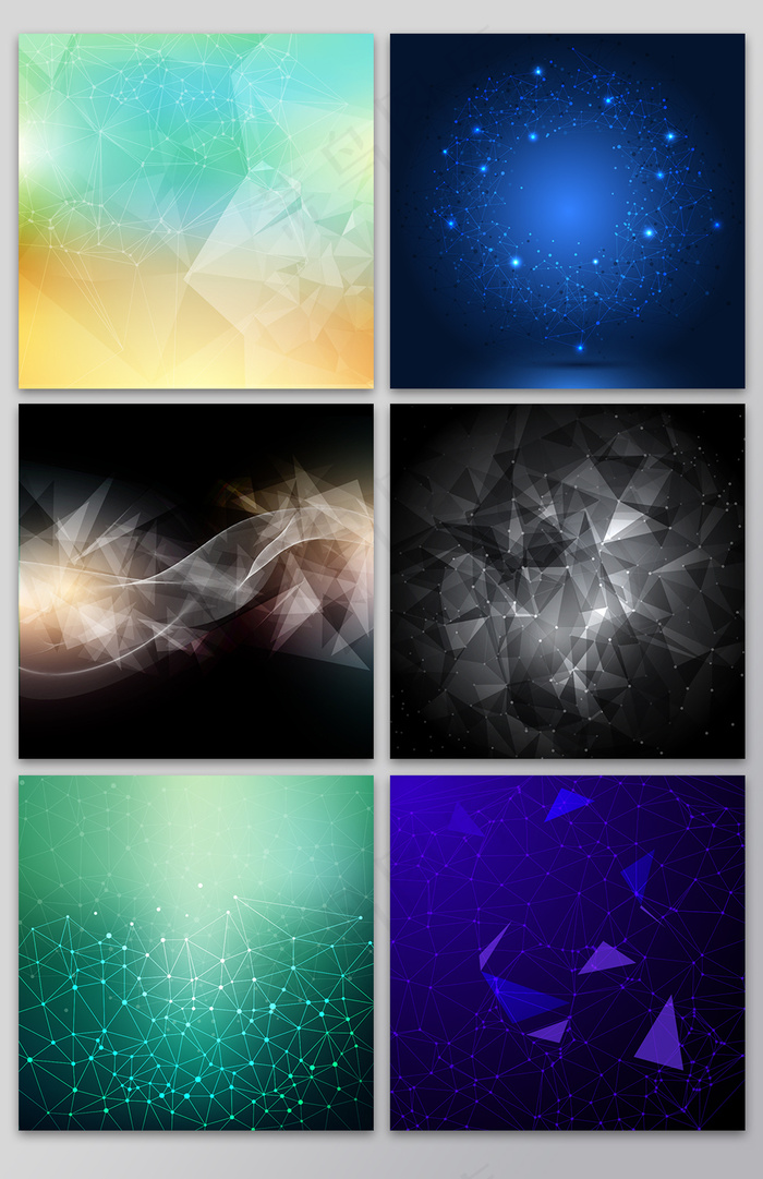 抽象几何点状线星空菱形背景ai矢量...