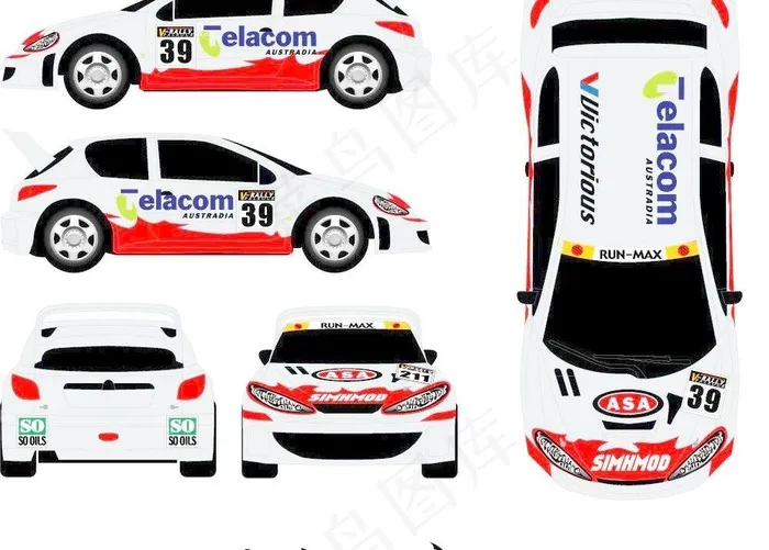 赛车不干胶设计资料06图片ai矢量模版下载