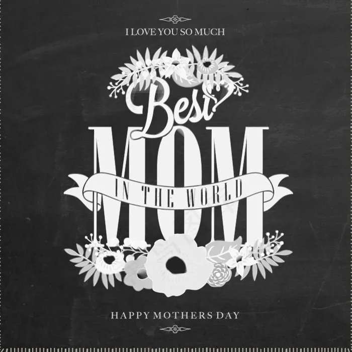 印花矢量图 母亲节 文字 英文 植...ai矢量模版下载