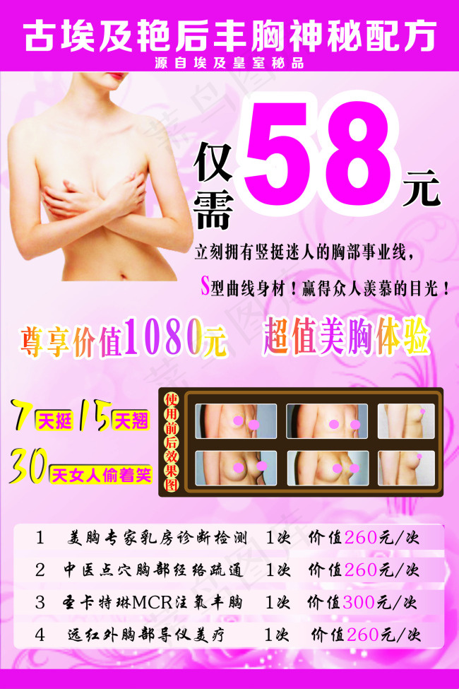 丰胸海报cdr矢量模版下载
