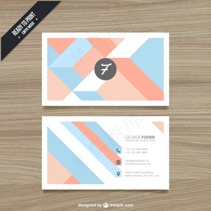 现代风格的几何名片ai矢量模版下载