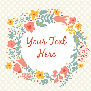 卡通花环背景矢量素材图片