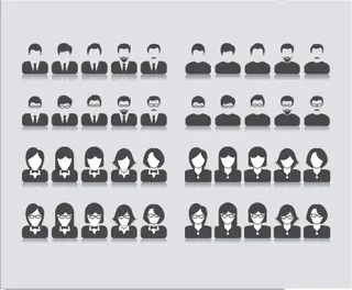 黑白职业人物头像 矢图片