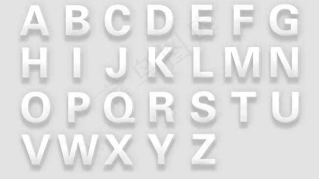 3D英文字体psd模版下载