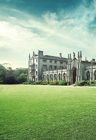 绿色城堡背景素材下载