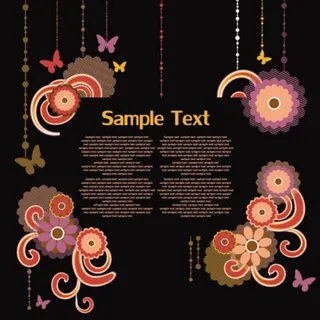 精美手绘花纹矢量图