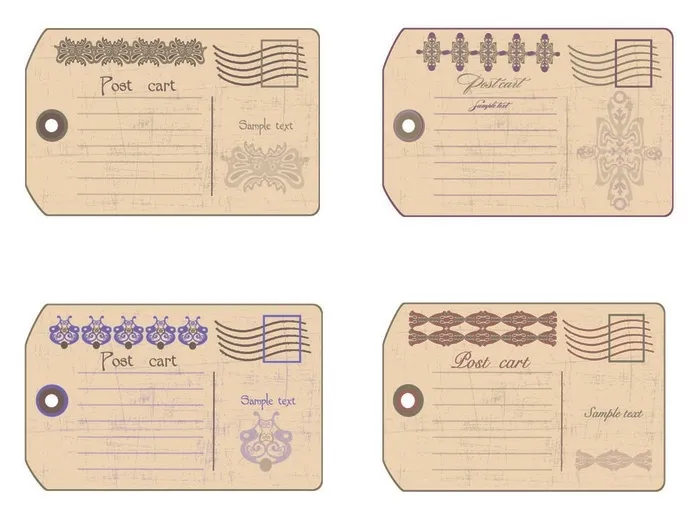 明信片信封矢量