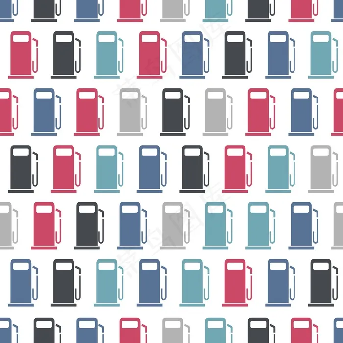 无缝模式与加油站的迹象eps,ai矢量模版下载